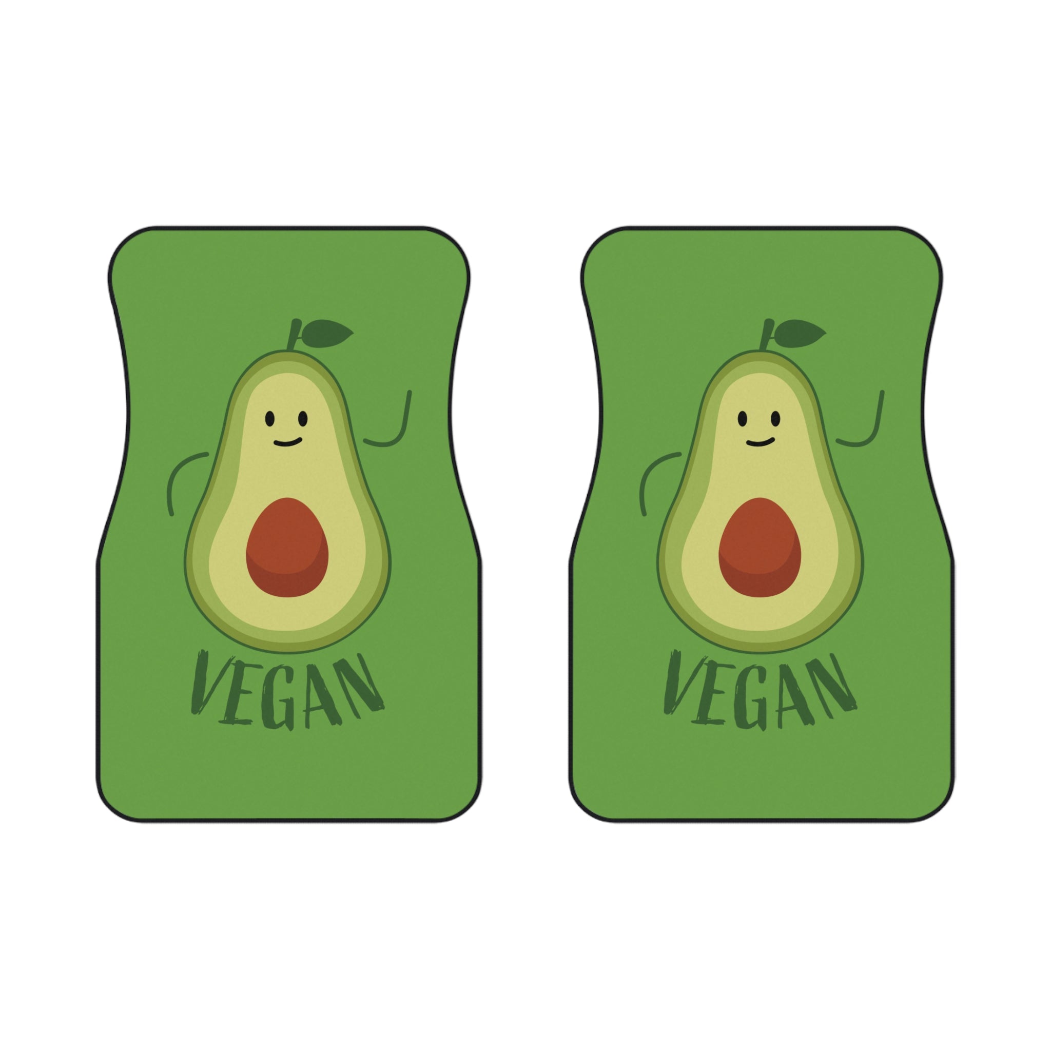 Vegan Avocado Car Mats, Cheerful Car Accessories, Unique Gifts for Vegans, Eco-Friendly Car Decor, Fun Avocado Design