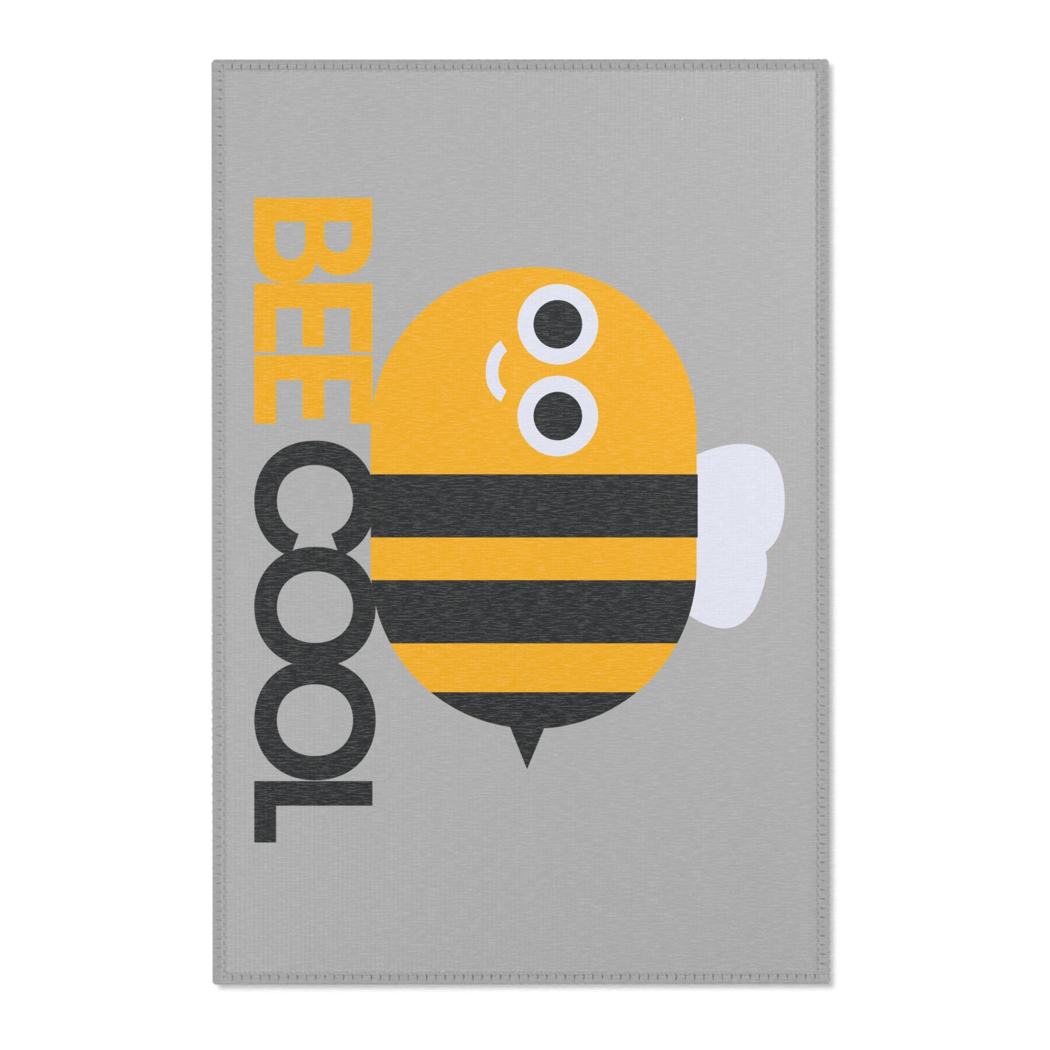 Bee Cool Area Rug - Fun Bee Decor for Kids Room, Playroom, Nursery, Pet Friendly Mat, Gift for Bee Lovers
