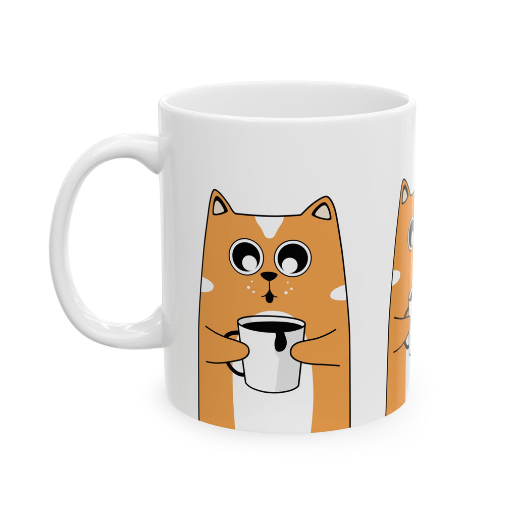 Cute Cat Mug, Adorable Pet Lover Drinkware, Cat-Themed Coffee Cup, Gift for Cat Owners, Funny Ceramic Mug
