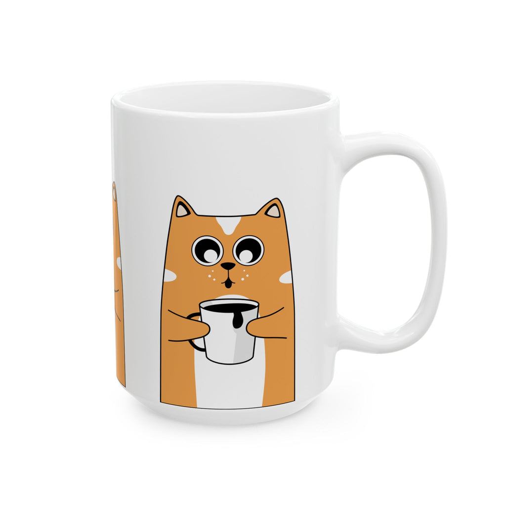 Cute Cat Mug, Adorable Pet Lover Drinkware, Cat-Themed Coffee Cup, Gift for Cat Owners, Funny Ceramic Mug