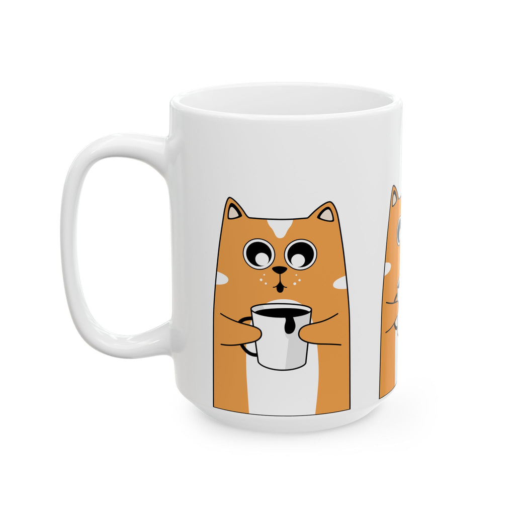 Cute Cat Mug, Adorable Pet Lover Drinkware, Cat-Themed Coffee Cup, Gift for Cat Owners, Funny Ceramic Mug