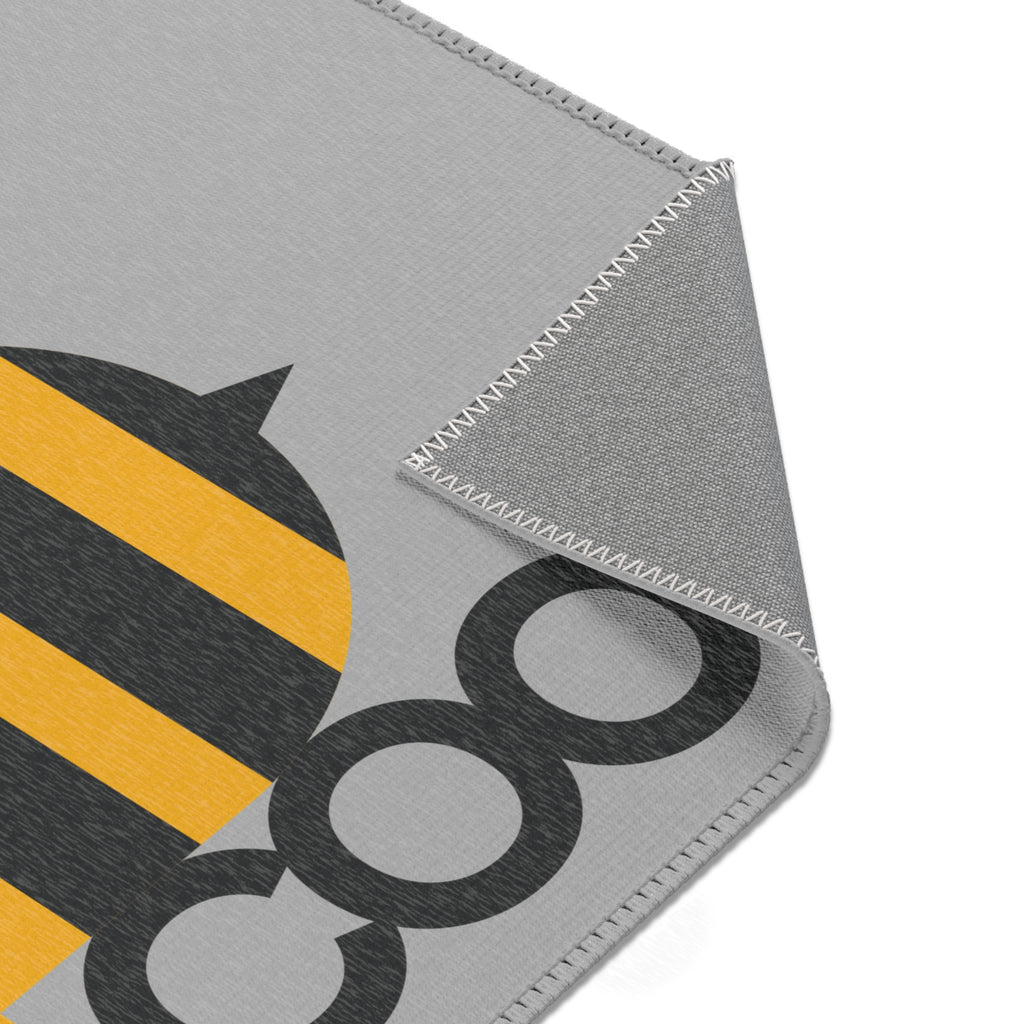 Bee Cool Area Rug - Fun Bee Decor for Kids Room, Playroom, Nursery, Pet Friendly Mat, Gift for Bee Lovers