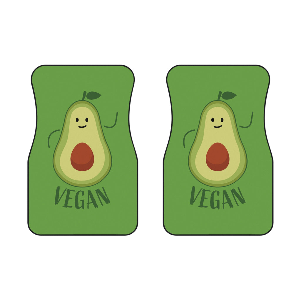 Vegan Avocado Car Mats, Cheerful Car Accessories, Unique Gifts for Vegans, Eco-Friendly Car Decor, Fun Avocado Design