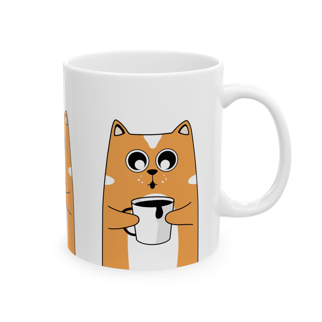 Cute Cat Mug, Adorable Pet Lover Drinkware, Cat-Themed Coffee Cup, Gift for Cat Owners, Funny Ceramic Mug