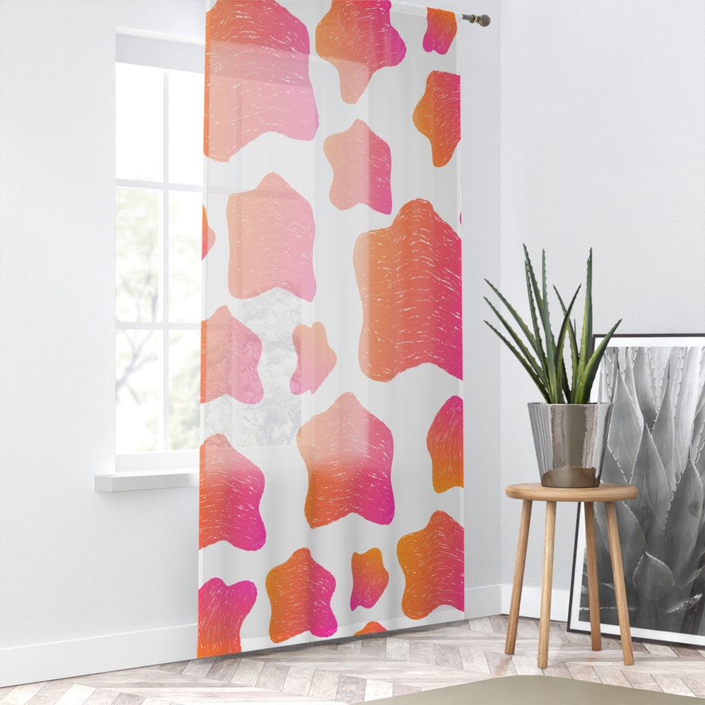 Vibrant Abstract Window Curtain, Colorful Home Decor, Boho Curtain for Living Room, Brighten Your Space, Perfect Gift for Housewarming