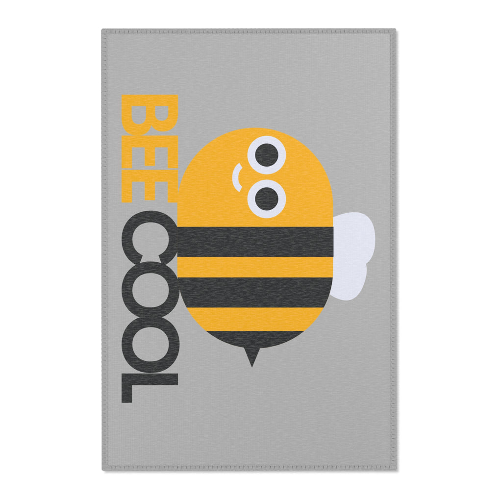 Bee Cool Area Rug - Fun Bee Decor for Kids Room, Playroom, Nursery, Pet Friendly Mat, Gift for Bee Lovers